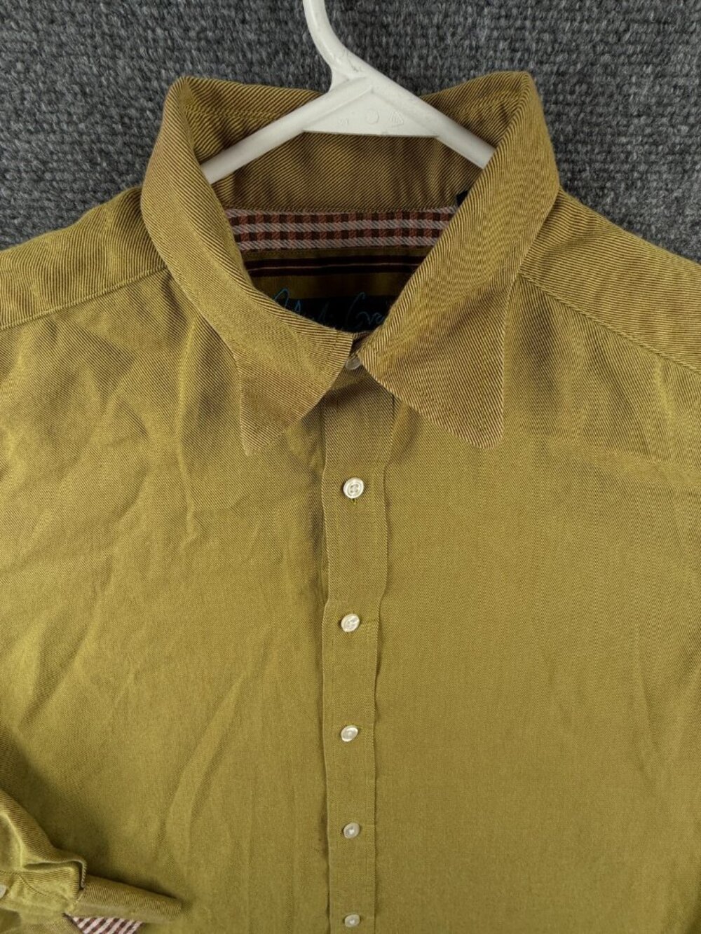 Robert Graham Button Up Shirt Men Cotton Green Soft Flannel Large Lightweight